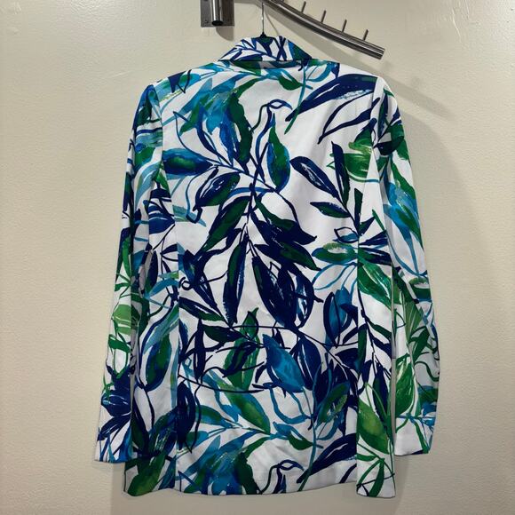 Joseph Ribkoff Tropical Leaf Print Blazer Jacket – Size 2 - Picture 7 of 15
